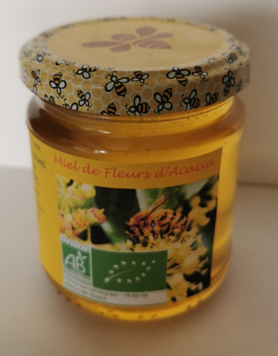 Miel d’acacia bio – très clair, goût doux et liquide, récolté dans le Morvan
