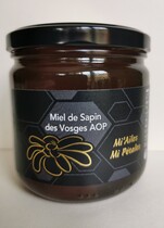 Pot de miel de sapin AOP des Vosges – texture foncée et onctueuse